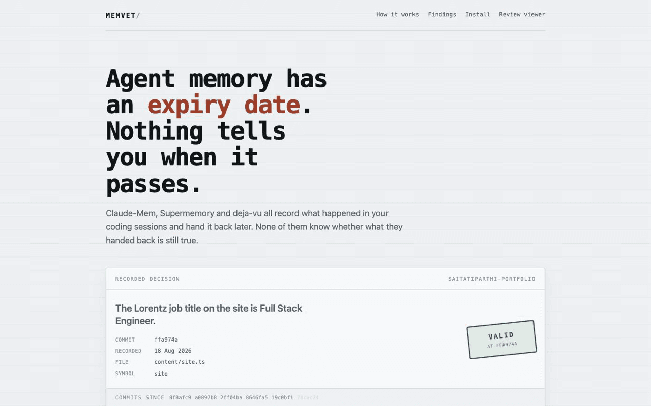 MemVet interface